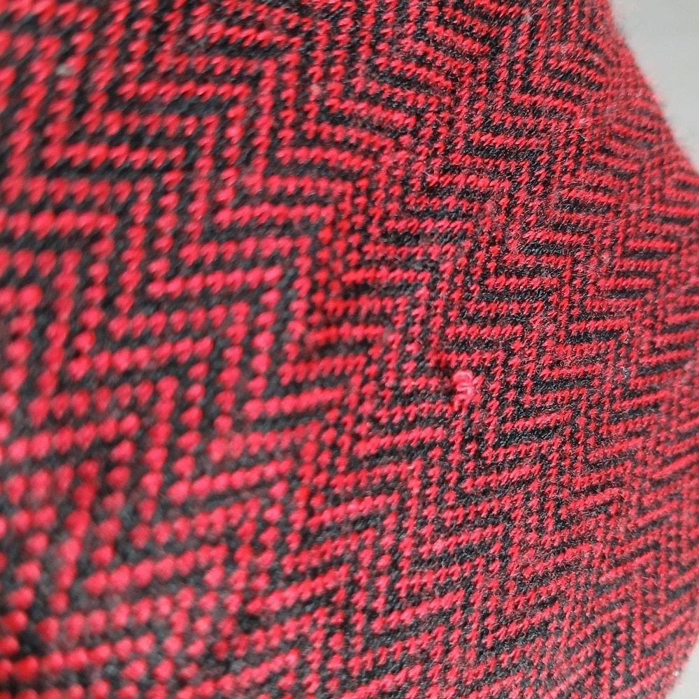 Vintage Fashion Bug Women's Size 14/16 Y2K 90s Red Black Chevron Skirt Slit - Picture 5 of 7